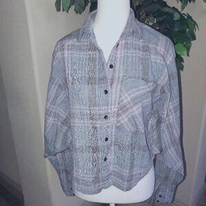 Free People Cotton Cutie Plaid Crop